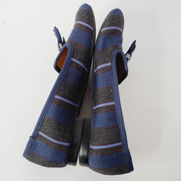 NINE WEST Blue Boho Canvas Loafers - Picture 4 of 5